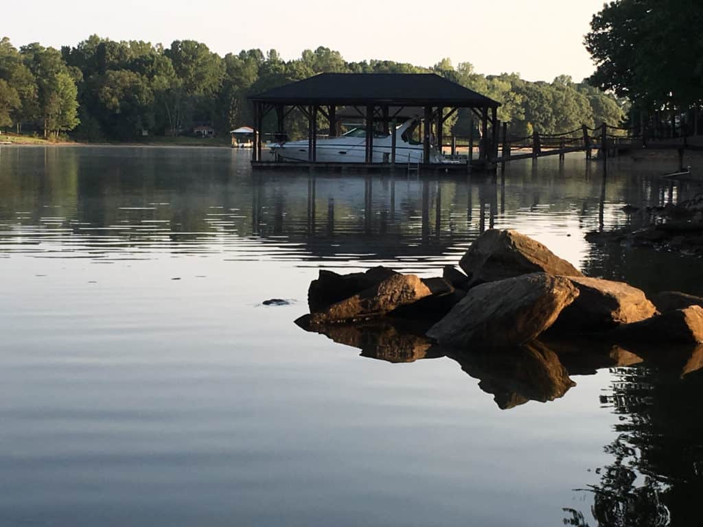 Boat Docked at Lake Norman Personal Dock