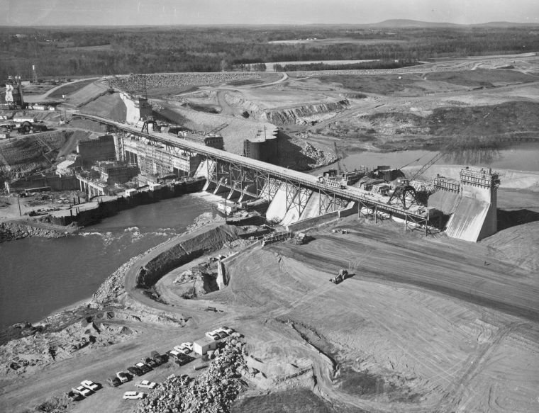 Lake Norman Historical Picture of Dam Being Built